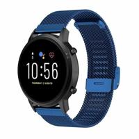 By Qubix - Compatible met Garmin Forerunner 970/570 (47mm) / 255 - Milanese bandje met klemsluiting - Donkerblauw - Compatible Garmin bandje - Bandbreedte: 22mm