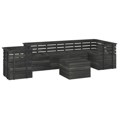 vidaXL 7-delige Loungeset pallet massief grenenhout donkergrijs vidaXL 7-delige Loungeset pallet massief grenenhout donkergrijs