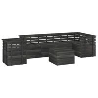 vidaXL 7-delige Loungeset pallet massief grenenhout donkergrijs