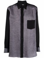 Yohji Yamamoto chemise à fines rayures - Noir