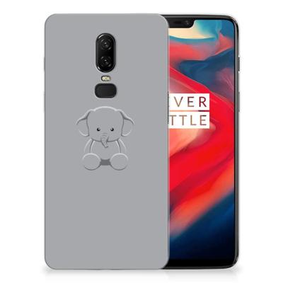 OnePlus 6 Telefoonhoesje met Naam Grijs Baby Olifant