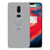 OnePlus 6 Telefoonhoesje met Naam Grijs Baby Olifant