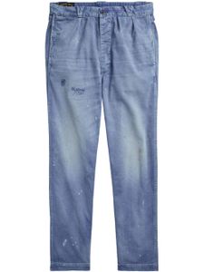 Polo Ralph Lauren pantalon à détails de taches de peinture - Bleu