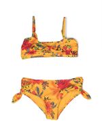 ZIMMERMANN Kids Ginger floral-print tie bikini set - Jaune - thumbnail