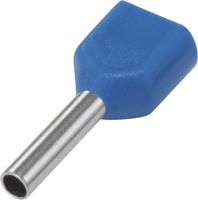 TRU COMPONENTS 1091316 Dubbele adereindhulzen 0.75 mm² Deels geïsoleerd Lichtblauw 100 stuk(s)