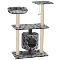 vidaXL Kattenkrabpaal met Sisal Krabpalen 95 cm Pootafdrukken Grijs Krabpaal