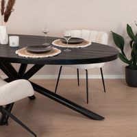 Sohome Ovale Eettafel Joshua Mangohout, 220 x 110cm - Zwart - Ovaal - thumbnail