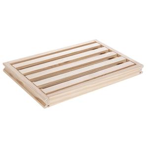 Brood snijplank met kruimel opvangbak - 33 x 22 cm - blank hout - kruimelvanger