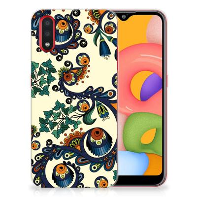 Siliconen Hoesje Samsung Galaxy A01 Barok Flower Siliconen Hoesje Samsung Galaxy A01 Barok Flower