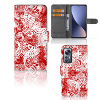 Telefoonhoesje met Naam Xiaomi 12 | 12X Angel Skull Rood - thumbnail