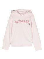 Moncler Enfant hoodie en coton à logo brodé - Rose