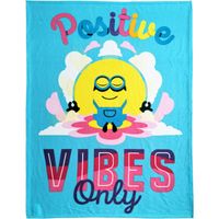 Minions Fleece plaid Positive Vibes Only 130 x 170 cm polar fleece - thumbnail