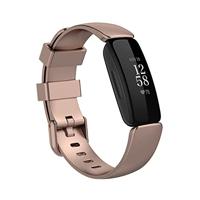 By Qubix - Compatible met Fitbit Inspire 2 & Ace 3 - Sportbandje met gesp - Maat: Large - Rosé goud - Compatible fitbit bandje