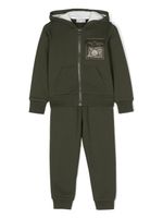 Moncler Enfant survêtement en coton à patch logo - Vert - thumbnail