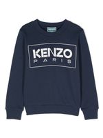 Kenzo Kids sweat en coton à logo imprimé - Bleu