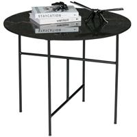 Woood Vida salontafel met porseleinen plaat zwart ø 60 cm