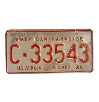 US Virgin Islands Kentekenplaat - 1988 - Origineel US Virgin Islands Kentekenplaat - 1988 - Origineel