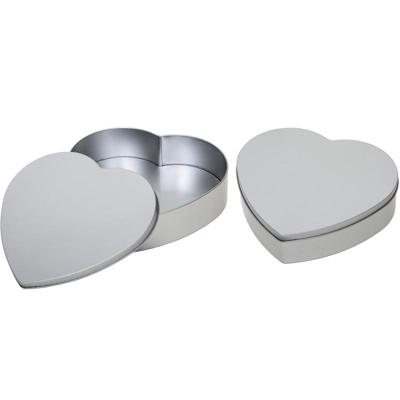 Hartje cadeau opbergblik/bewaarblik - 2x - 18 x 17 cm - Cadeauverpakking - zilver - Valentijn Hartje cadeau opbergblik/bewaarblik - 2x - 18 x 17 cm - Cadeauverpakking - zilver - Valentijn