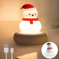 sneeuwpop cartoon nachtlampje USB opladen en aanraakdimmen, energiebesparende oogbescherming leeslamp, decoratief licht, nachtlampje voor binnen, nachtlampje en kerstcadeau Lightinthebox