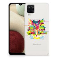 Samsung Galaxy A12 Telefoonhoesje met Naam Cat Color - thumbnail