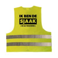 Geel veiligheidsvest ik ben de sjaak voor volwassenen   -