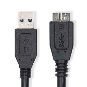 Nedis USB-Kabel | USB 3.2 Gen 1 | USB-A Male | USB Micro-B Male | 5 Gbps | Vernikkeld | 1.00 m | Rond | PVC | Blauw | Label - CCGL61500BK10