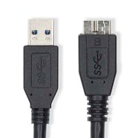 Nedis USB-Kabel | USB 3.2 Gen 1 | USB-A Male | USB Micro-B Male | 5 Gbps | Vernikkeld | 1.00 m | Rond | PVC | Blauw | Label - CCGL61500BK10 - thumbnail