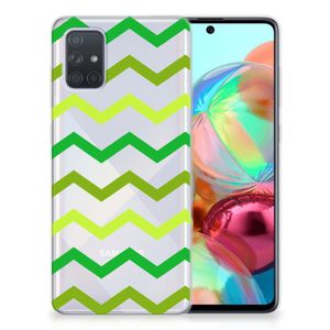 Samsung Galaxy A71 TPU bumper Zigzag Groen