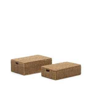 Kave Home Mand Tossa Set van 2 stuks, Zeegras - Naturel