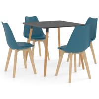 vidaXL 5-delige Eethoek turquoise