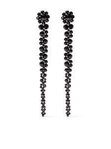 Simone Rocha boucles d'oreille longues à perles - Noir