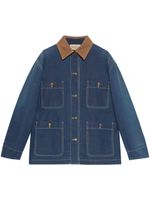 Gucci veste en jean à coupe longue - Bleu - thumbnail