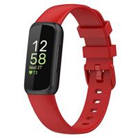 By Qubix - Compatible met Fitbit Inspire 3 - Sportbandje met gesp - Maat: Small - Rood - Compatible fitbit bandje