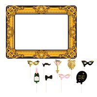 Foto prop set met frame - Oud & Nieuw - 10-delig - opblaasbare fotolijst - photo booth accessoires