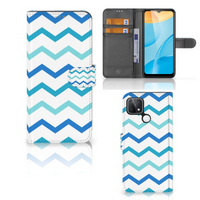 OPPO A15 Telefoon Hoesje Zigzag Blauw