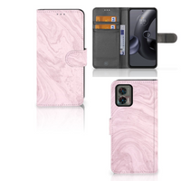 Motorola Edge 30 Neo Bookcase Marble Pink - Origineel Cadeau Vriendin