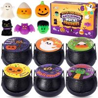 JOYIN Halloween Witch Cauldron Themed Bath Bomb with Mochi Squishy, 6 Packs Bubble Kids Bath Bombs with Surprise Toy Inside，Halloween Party Favors