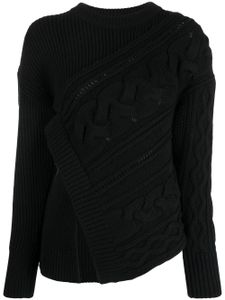 Alexander McQueen pull asymétrique en laine - Noir