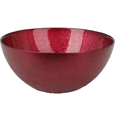 Glazen decoratie schaal/fruitschaal rood rond D28 x H11,5 cm