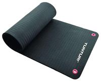 Tunturi Gymnastiekmat, extra dikke fitnessmat, 1,5 cm, 180 cm, zwart, yogamat om op te hangen