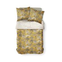 Tweepersoons Bed Set 220x240 Katoen Bedrukt Geel Floral Sunshine