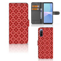 Sony Xperia 10 III Telefoon Hoesje Batik Rood - thumbnail