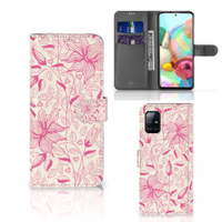 Samsung Galaxy A71 Hoesje Pink Flowers - thumbnail