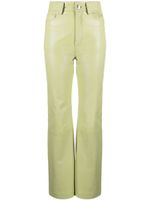 REMAIN pantalon en cuir à coupe droite - Vert