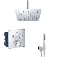 Grohe Grohtherm SmartControl inbouw regendouche vierkant plafondarm 20cm kop