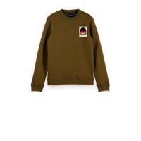 Scotch & Soda sweater met printopdruk olijfgroen