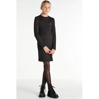 Zigga ribgebreide jurk met borduursels zwart