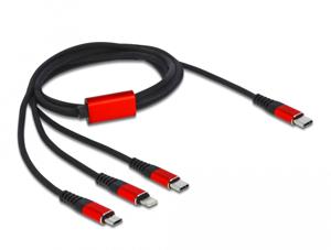 DeLOCK 86711 USB-kabel 1 m USB 2.0 USB C USB C/Micro-USB B/Lightning Zwart, Rood