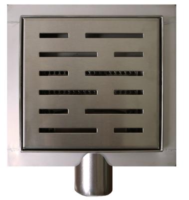 Wiesbaden 3e generatie douchegoot met flens en zijuitlt 15x15 cm, RVS