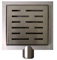 Wiesbaden 3e generatie douchegoot met flens en zijuitlt 15x15 cm, RVS